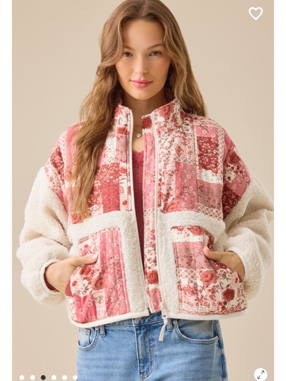 Altar'd State Kaelen Patchwork Sherpa Jacket NWT - Picture 3 of 6